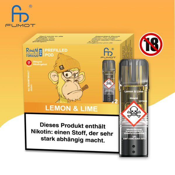 RandM Tornado Pods Lemon & Lime - 20 mg/ml