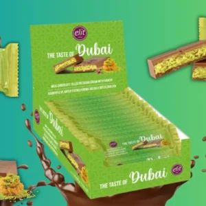 Elit Dubai Schokolade in Großpackung mit Pistazienfüllung und Kadayif – luxuriöse orientalische Schokolade für Genießer und Geschenkideen.