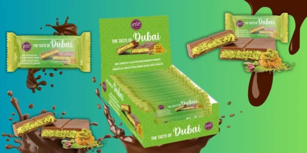 Elit Dubai Schokolade in Großpackung mit Pistazienfüllung und Kadayif – luxuriöse orientalische Schokolade für Genießer und Geschenkideen.